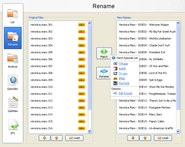 The ultimate TV and Movie Renamer